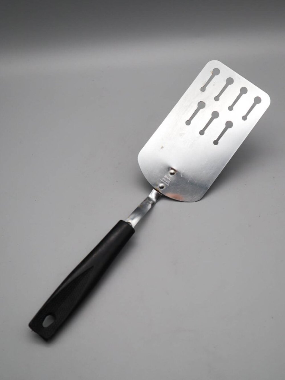 Vintage Ekco Chromium Plated Spatula Turner Keyhole Slots 11" Made in USA
